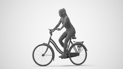 realistic 3D people woman sport cycling, render-ready for V-Ray and Corona, FBX OBJ, square thumbnail