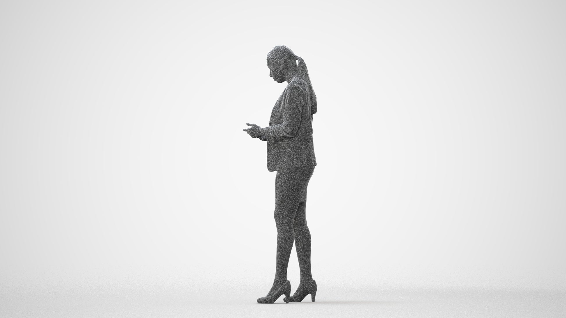 3D people model woman business, scanned human for 3ds Max rendering, square thumbnail