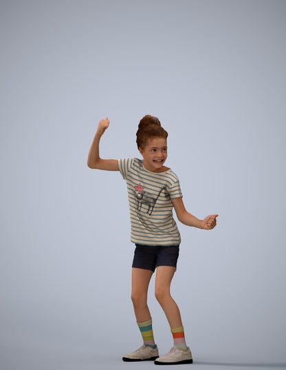 realistic 3D girl casual kids, scanned archviz people for Blender and 3ds Max