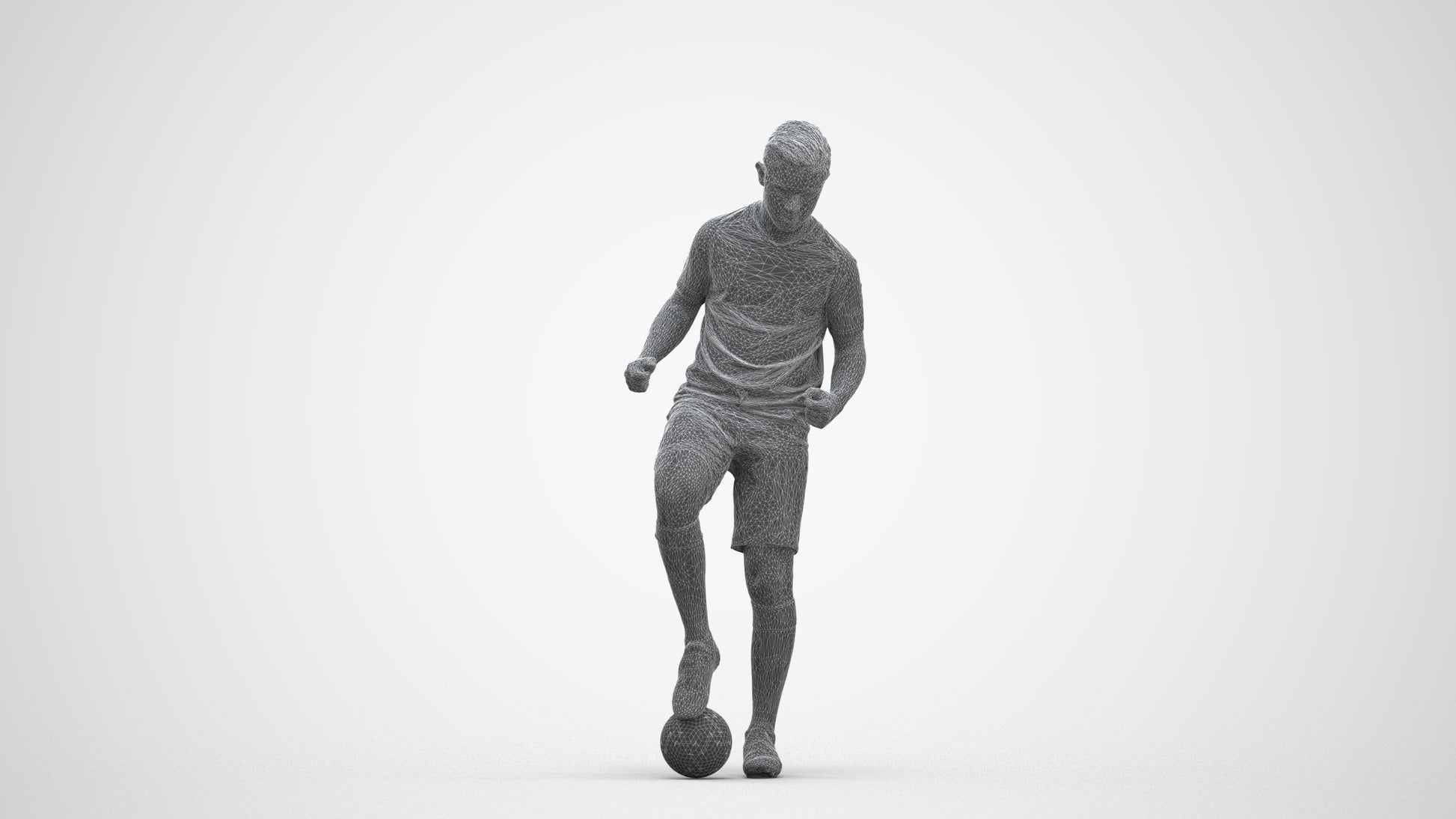 scanned 3D man sport, photogrammetry people for Enscape and V-Ray, three-quarter front view render