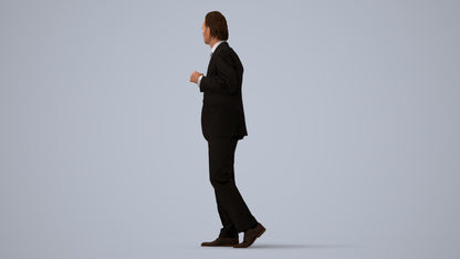 scanned 3D man business, photogrammetry people for Enscape and V-Ray, three-quarter view render