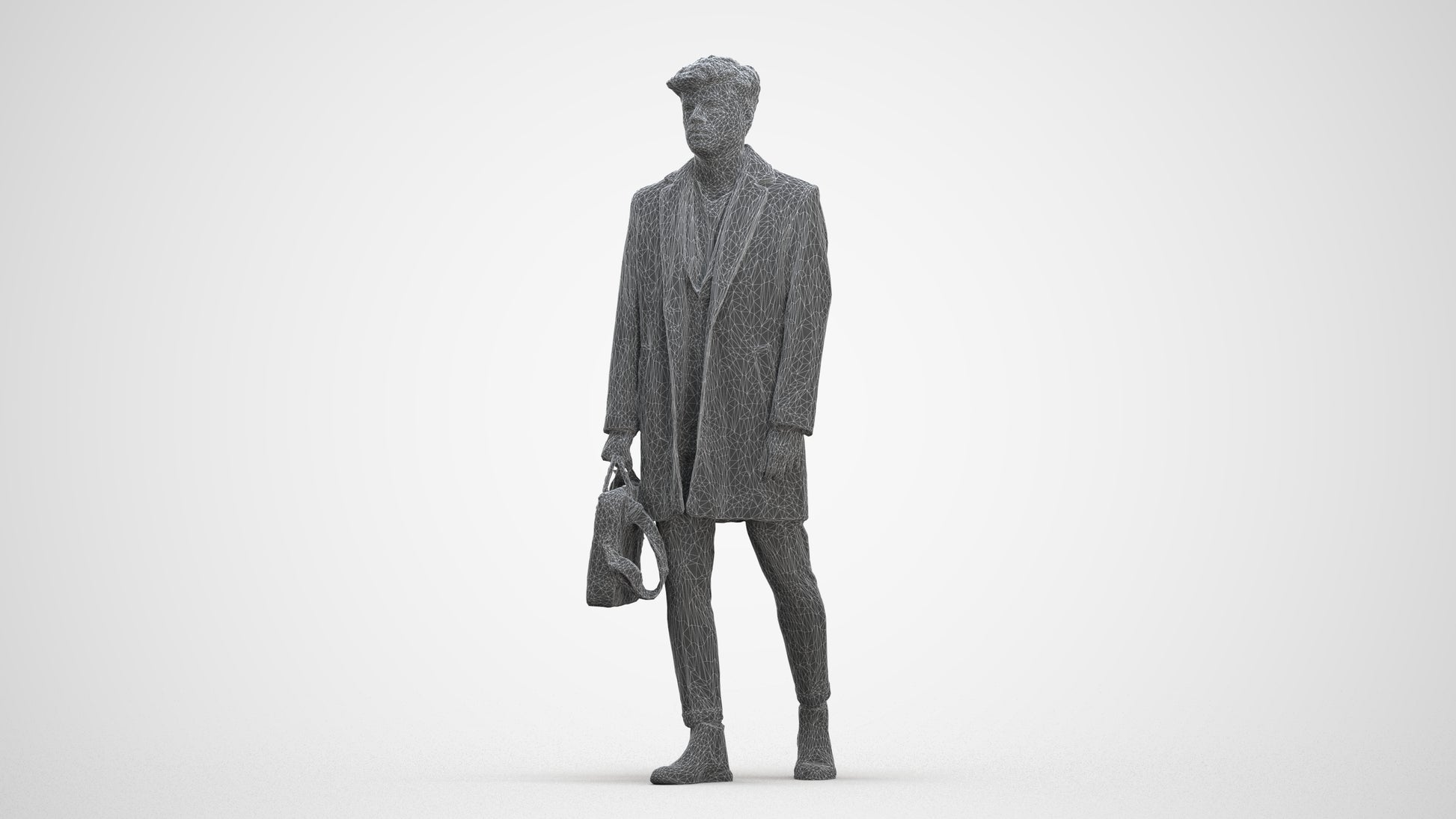 realistic 3D human man business walking, archviz people FBX OBJ for Blender, three-quarter front view render