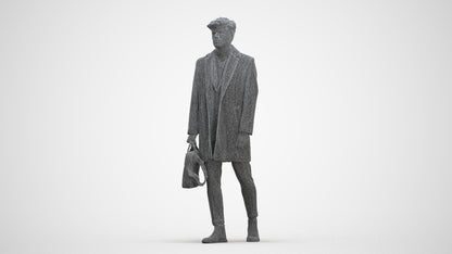 realistic 3D human man business walking, archviz people FBX OBJ for Blender, three-quarter front view render