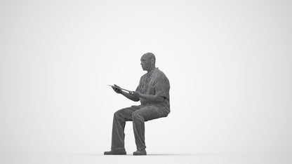 photogrammetry 3D man medical, realistic human model archviz FBX, wireframe back view
