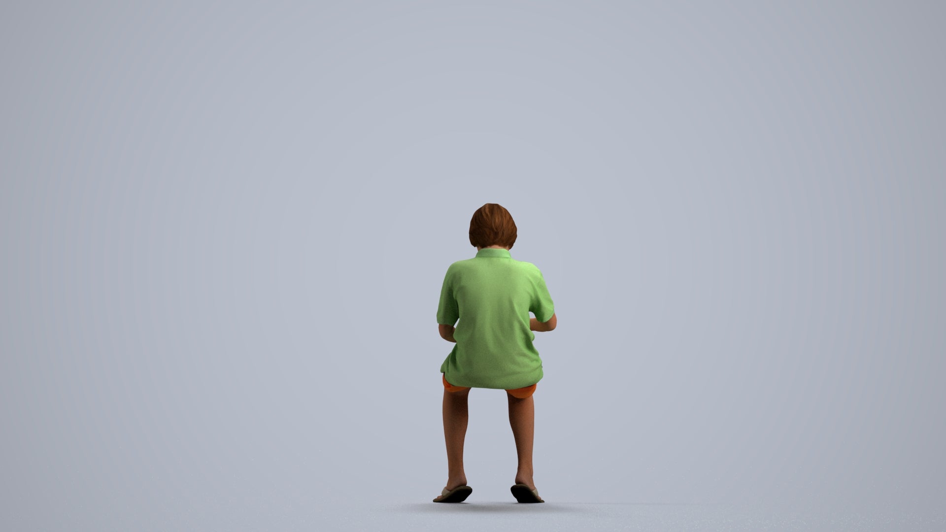 photogrammetry 3D boy kids, realistic human model archviz FBX, front view render