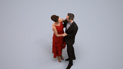 scanned 3D woman formal dancing, photogrammetry people for Enscape and V-Ray, back view render