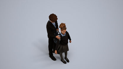 photogrammetry 3D girl kids, realistic human model archviz FBX, back view render