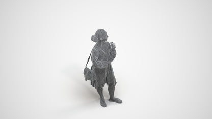 3D human model girl casual kids, photogrammetry scanned person for archviz, wireframe three-quarter view
