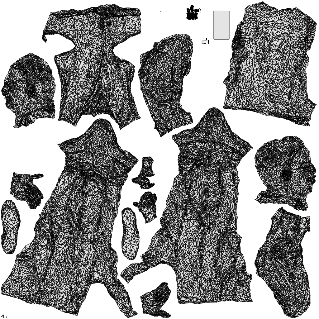3D scanned man hospitality, photorealistic archviz people for Enscape and SketchUp, wireframe top-down view