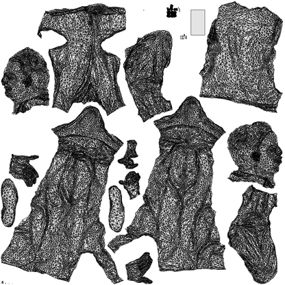 3D scanned man hospitality, photorealistic archviz people for Enscape and SketchUp, wireframe top-down view