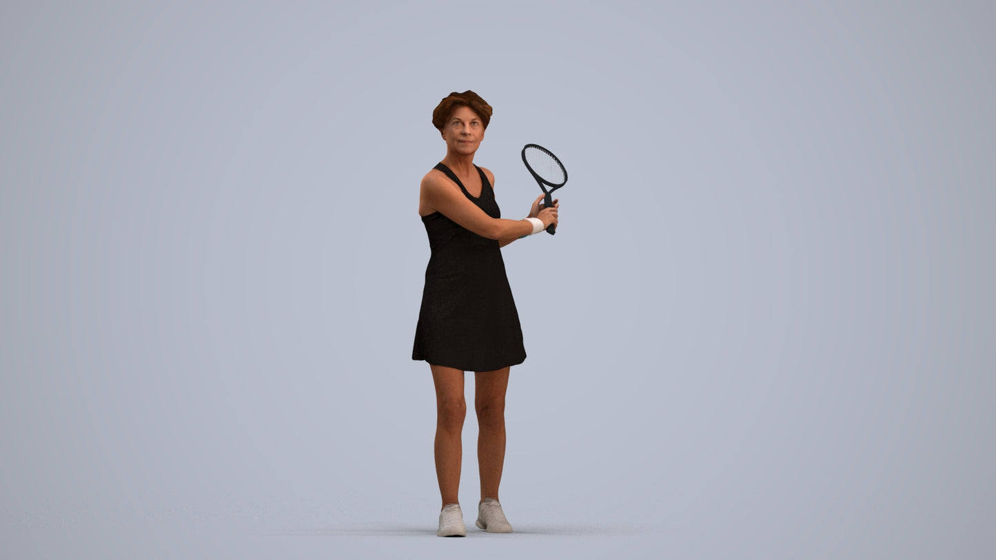 3D scanned woman sport, photorealistic archviz people for Enscape and SketchUp, standing pose render