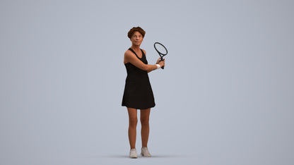 3D scanned woman sport, photorealistic archviz people for Enscape and SketchUp, standing pose render