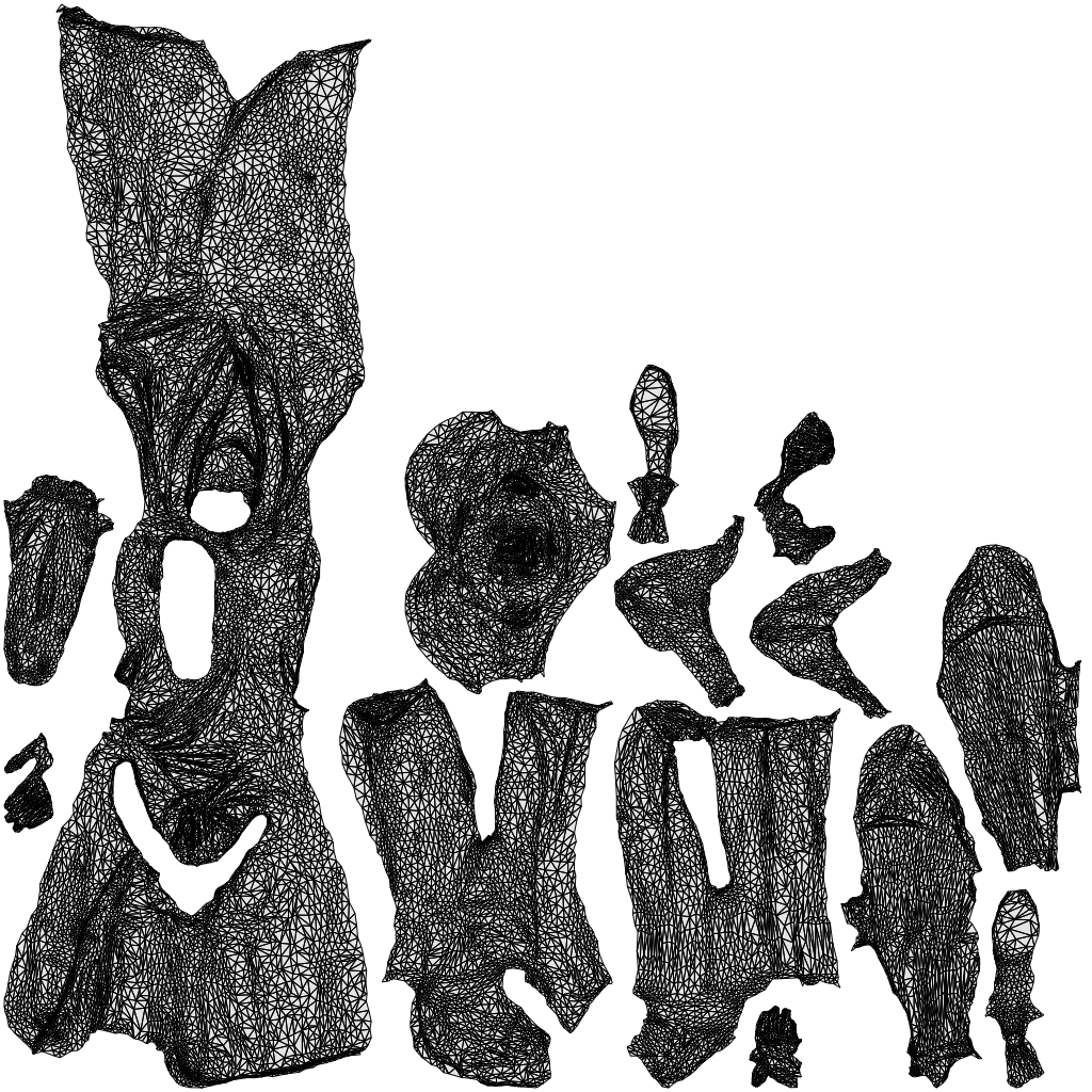 scanned 3D woman hospitality, photogrammetry people for Enscape and V-Ray, wireframe top-down view
