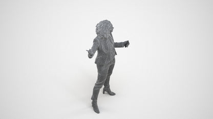 realistic 3D human woman business, archviz people FBX OBJ for Blender, wireframe three-quarter view