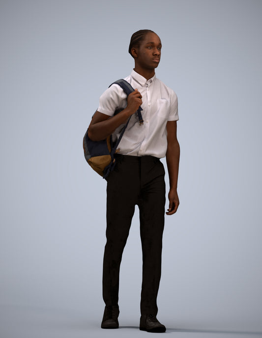 scanned 3D boy kids, photogrammetry people for Enscape and V-Ray