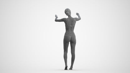 photogrammetry 3D woman bathroom, realistic human model archviz FBX, wireframe front view