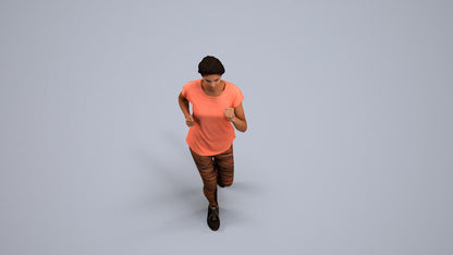 realistic 3D woman sport walking, scanned archviz people for Blender and 3ds Max, back view render