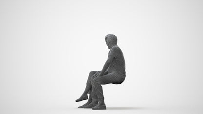 3D people model senior woman casual couple, scanned human for 3ds Max rendering, square thumbnail