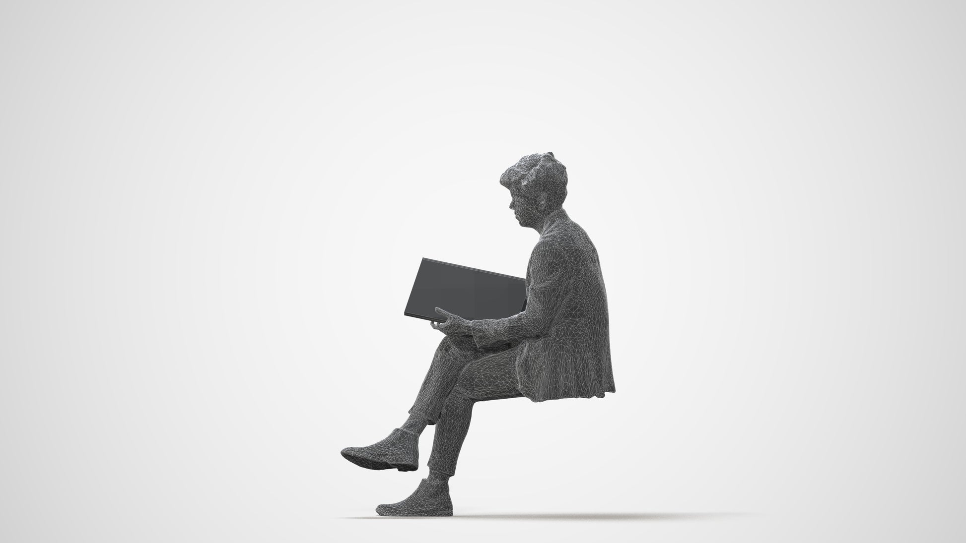 scanned 3D man business, photogrammetry people for Enscape and V-Ray, square thumbnail