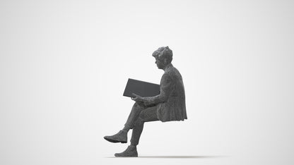 scanned 3D man business, photogrammetry people for Enscape and V-Ray, square thumbnail