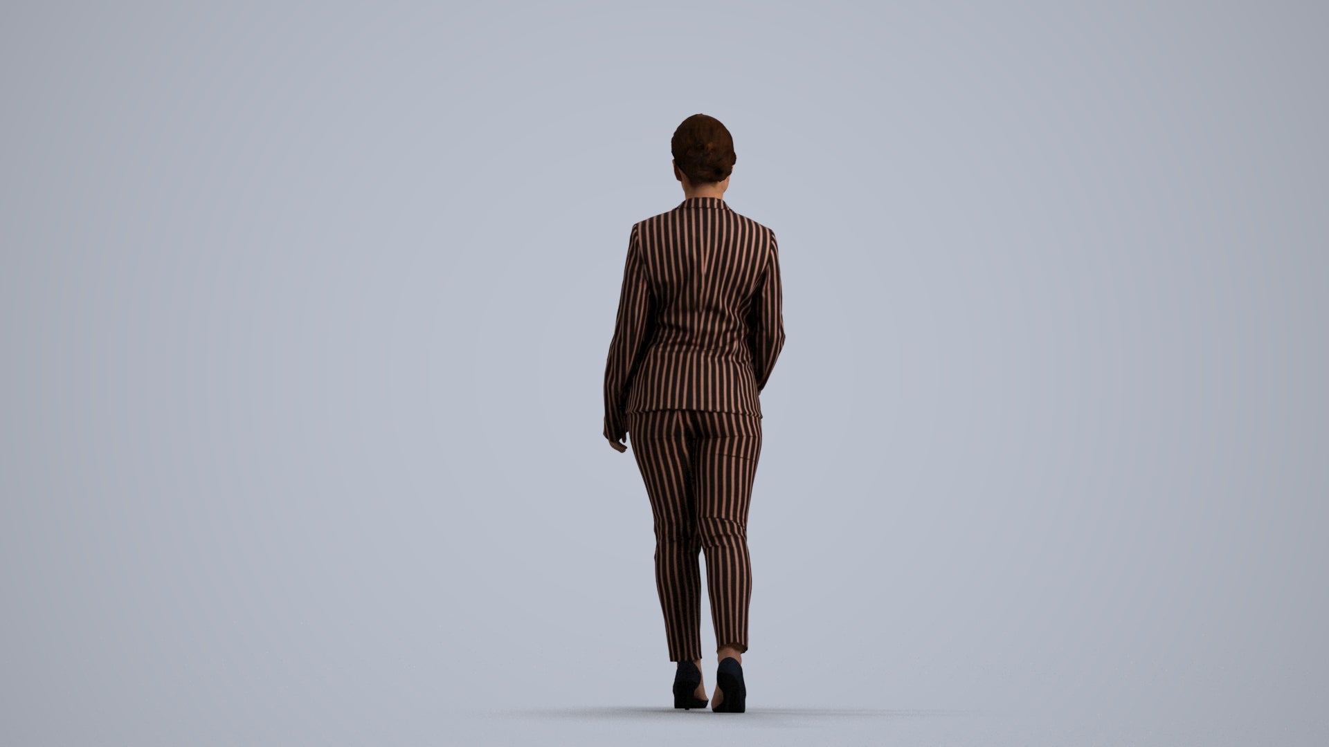 realistic 3D people woman business walking, render-ready for V-Ray and Corona, FBX OBJ, front view render