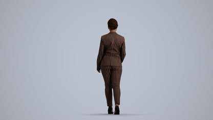 realistic 3D people woman business walking, render-ready for V-Ray and Corona, FBX OBJ, front view render
