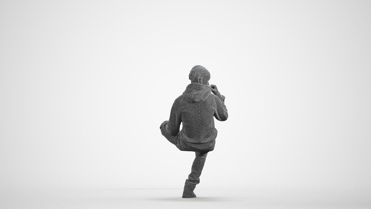 3D scanned boy kids casual, photorealistic archviz people for Enscape and SketchUp, wireframe front view