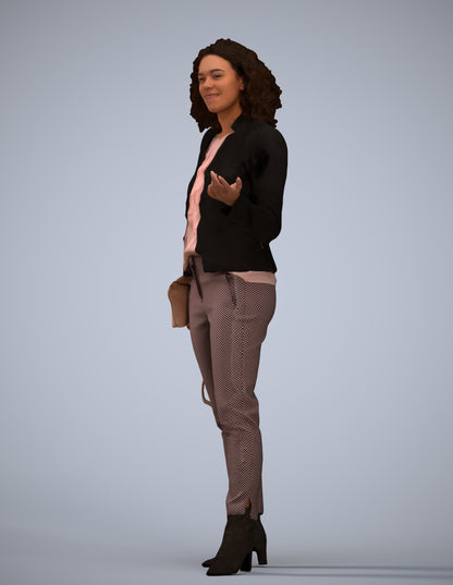 realistic 3D human woman business standing, archviz people FBX OBJ for Blender