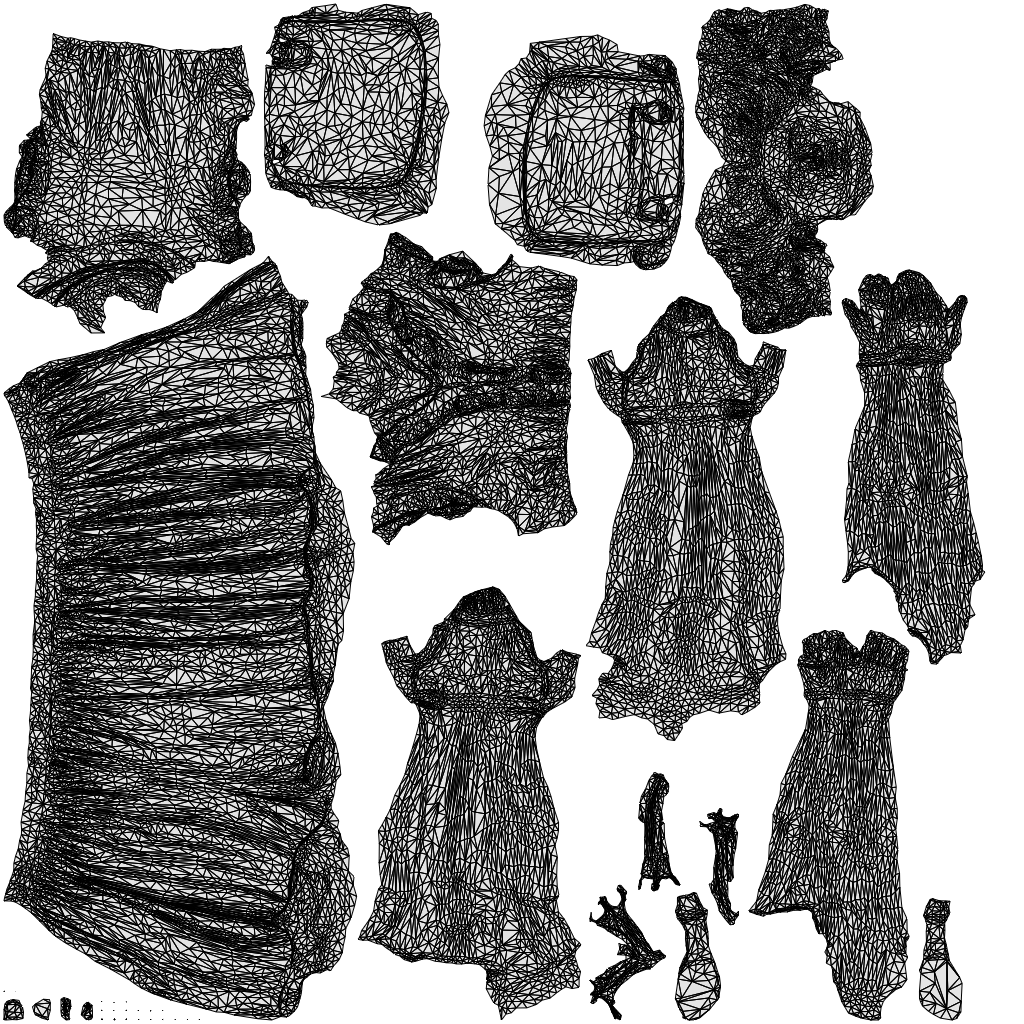 realistic 3D woman casual walking, scanned archviz people for Blender and 3ds Max, wireframe top-down view