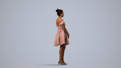 realistic 3D people woman formal formalaffairs, render-ready for V-Ray and Corona, FBX OBJ, side view render