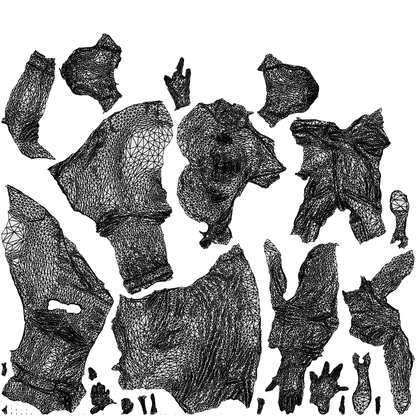 3D people model woman casual sitting, scanned human for 3ds Max rendering, wireframe top-down view