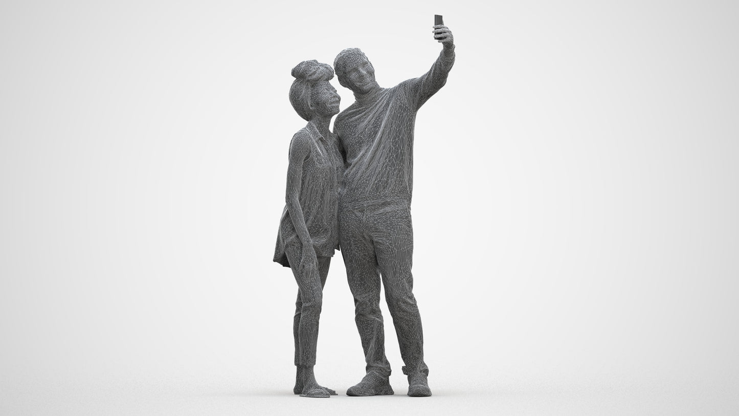 scanned 3D woman casual standing, photogrammetry people for Enscape and V-Ray, three-quarter front view render