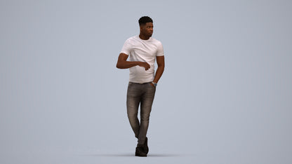 scanned 3D man casual standing, photogrammetry people for Enscape and V-Ray, standing pose render