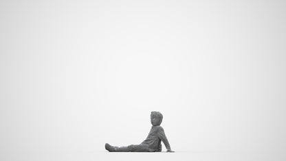 realistic 3D boy casual kids, scanned archviz people for Blender and 3ds Max, wireframe back view