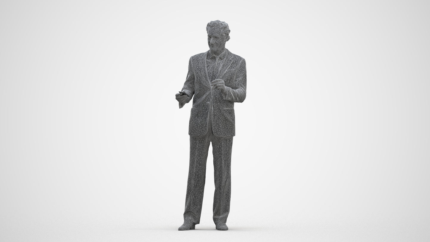 realistic 3D people man business, render-ready for V-Ray and Corona, FBX OBJ, three-quarter front view render