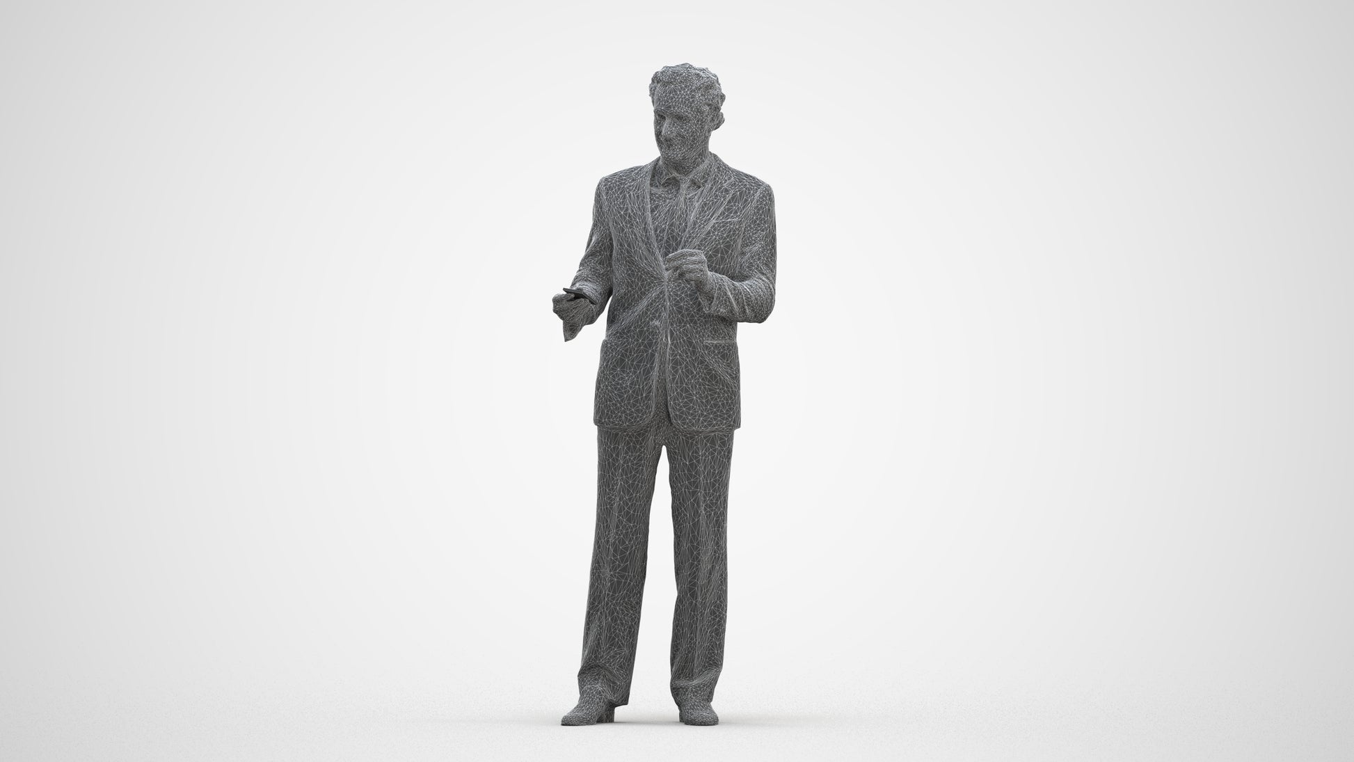 realistic 3D people man business, render-ready for V-Ray and Corona, FBX OBJ, three-quarter front view render