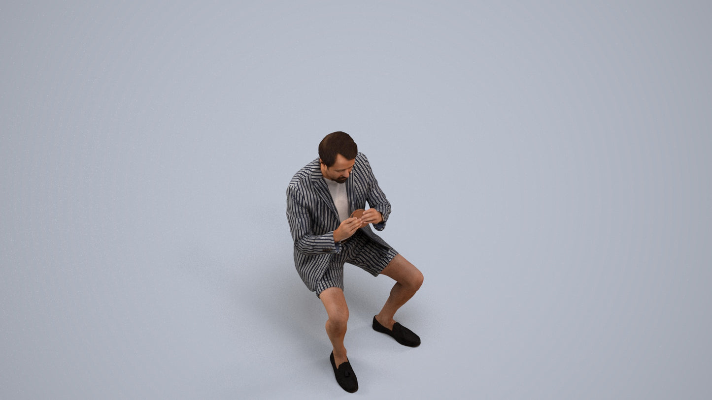 3D scanned man business, photorealistic archviz people for Enscape and SketchUp, back view render