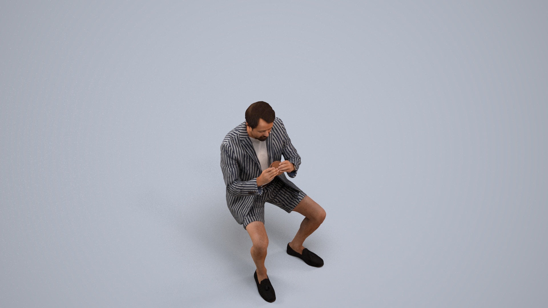 3D scanned man business, photorealistic archviz people for Enscape and SketchUp, back view render