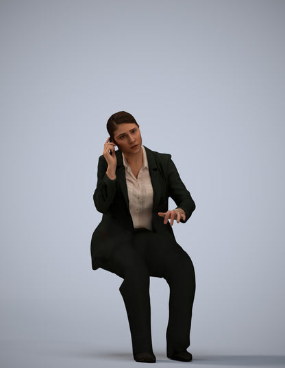 scanned 3D woman business, photogrammetry people for Enscape and V-Ray