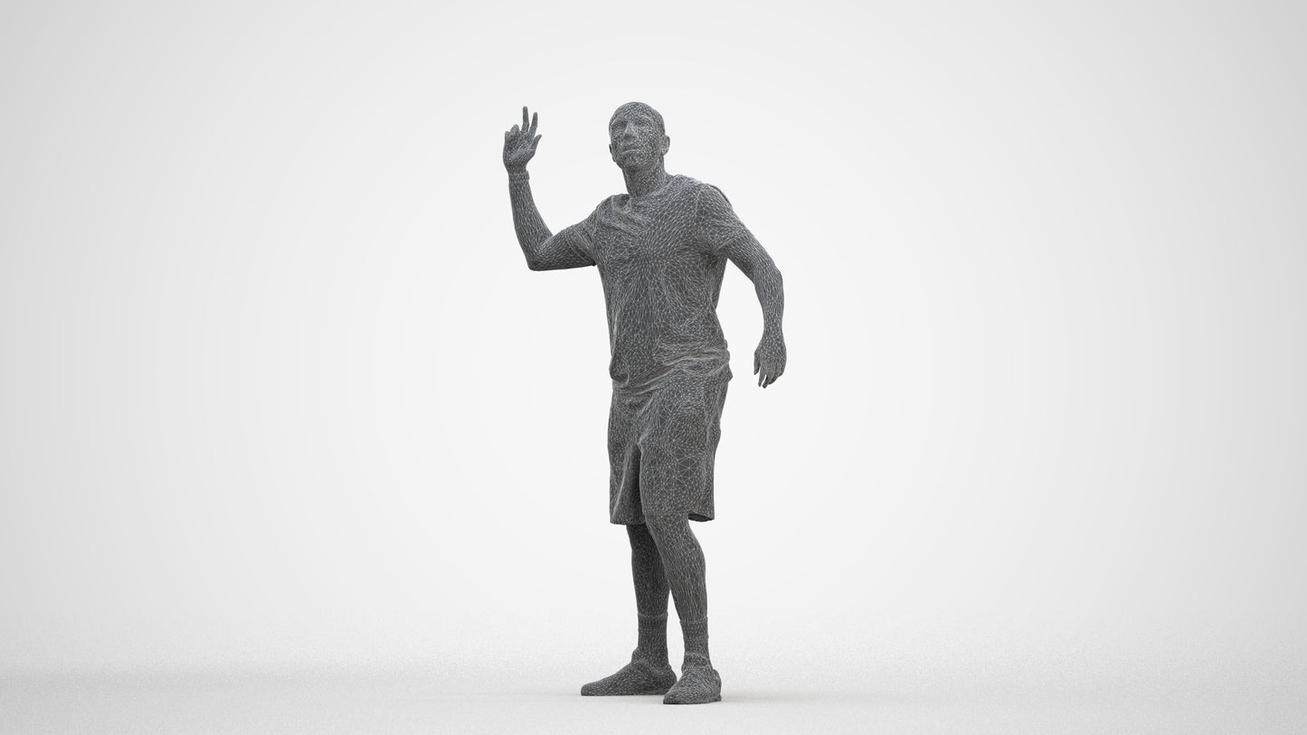 photogrammetry 3D man sport, realistic human model archviz FBX, three-quarter front view render