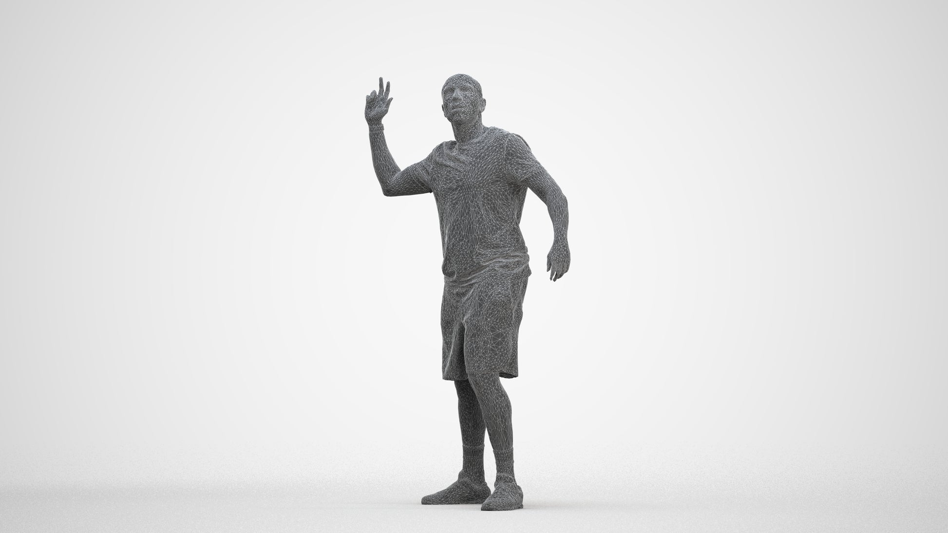 photogrammetry 3D man sport, realistic human model archviz FBX, three-quarter front view render
