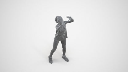 scanned 3D woman sport, photogrammetry people for Enscape and V-Ray, wireframe three-quarter view