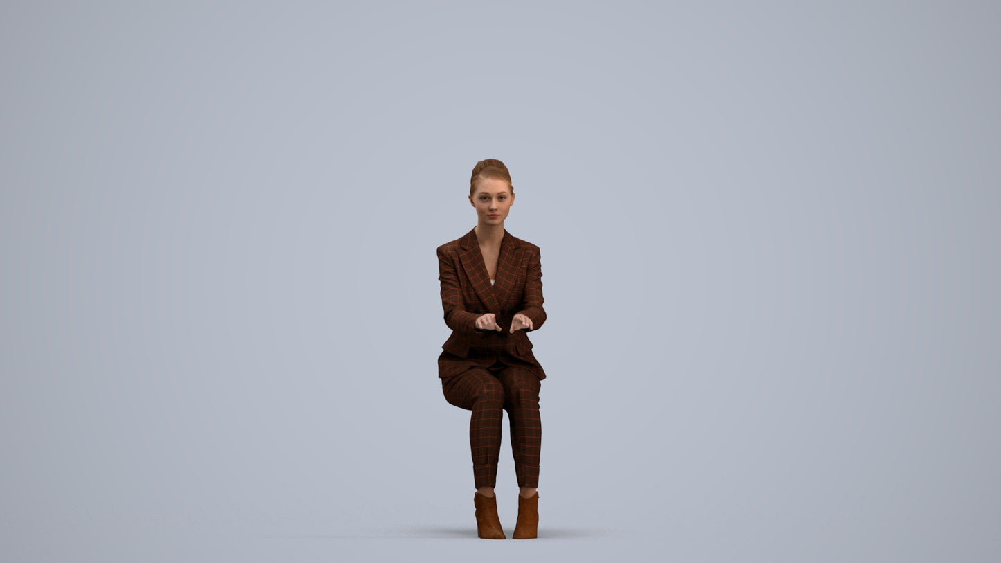 realistic 3D people woman business, render-ready for V-Ray and Corona, FBX OBJ, standing pose render