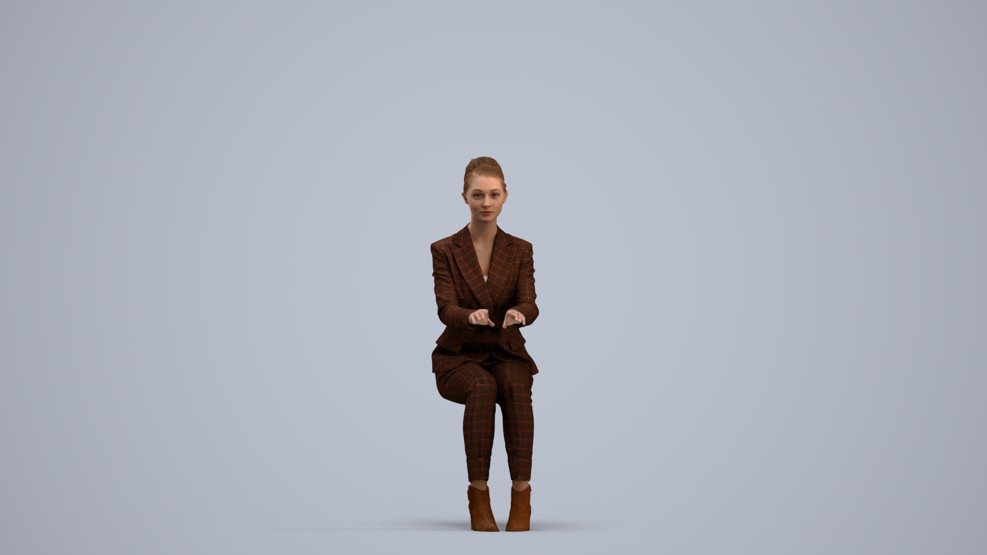 realistic 3D people woman business, render-ready for V-Ray and Corona, FBX OBJ, standing pose render