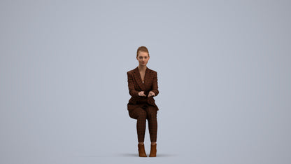 realistic 3D people woman business, render-ready for V-Ray and Corona, FBX OBJ, standing pose render