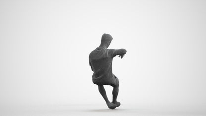 realistic 3D human man casual sitting, archviz people FBX OBJ for Blender, wireframe front view