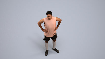 realistic 3D human man sport, archviz people FBX OBJ for Blender, back view render