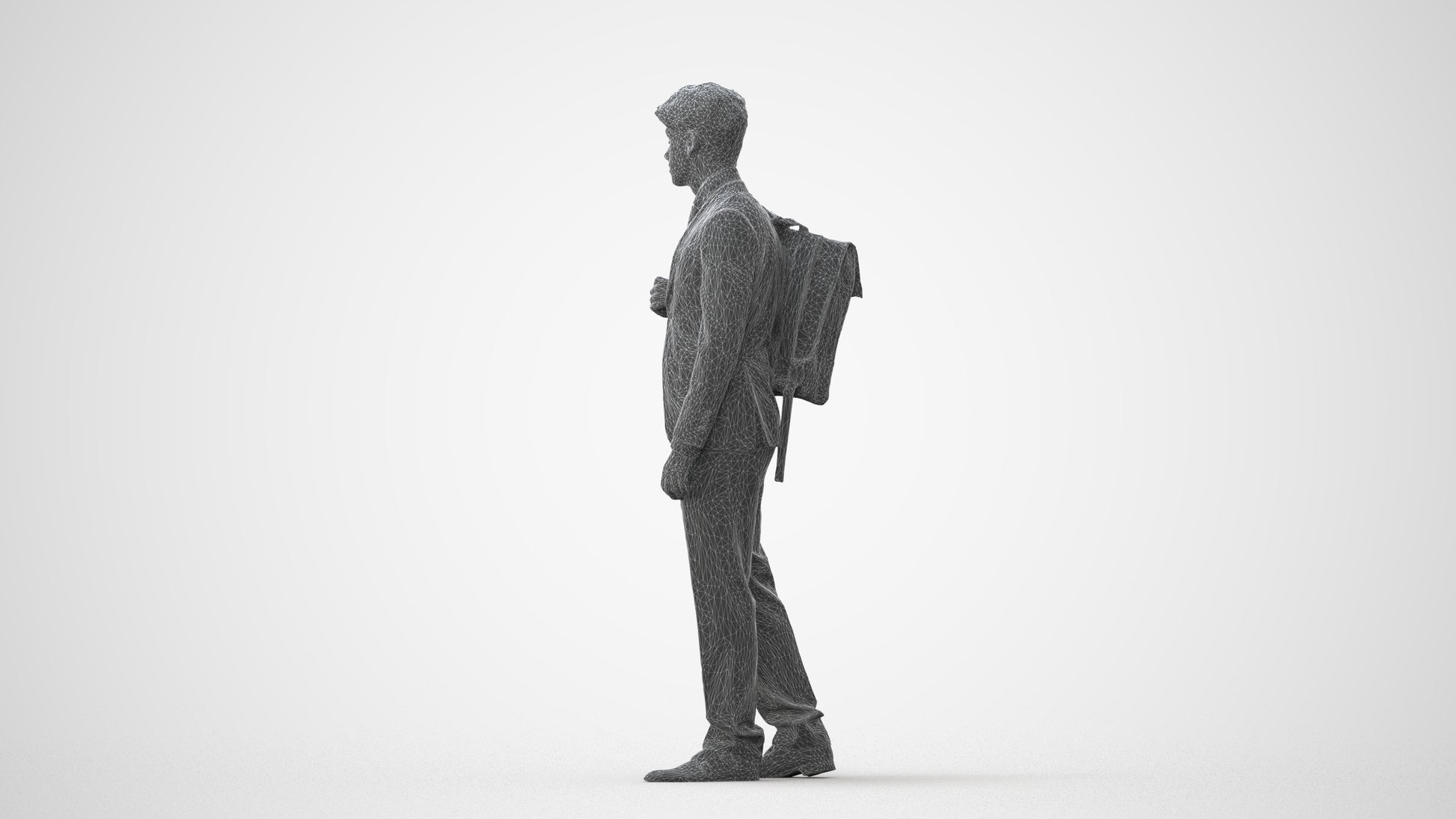 3D scanned man walking business, photorealistic archviz people for Enscape and SketchUp, square thumbnail