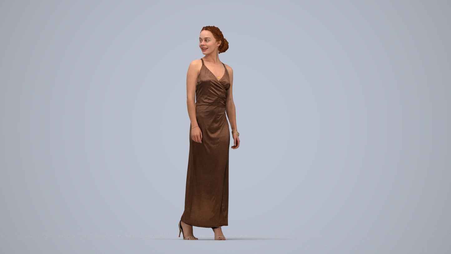 3D people model woman formal formalaffairs, scanned human for 3ds Max rendering, top-down view render