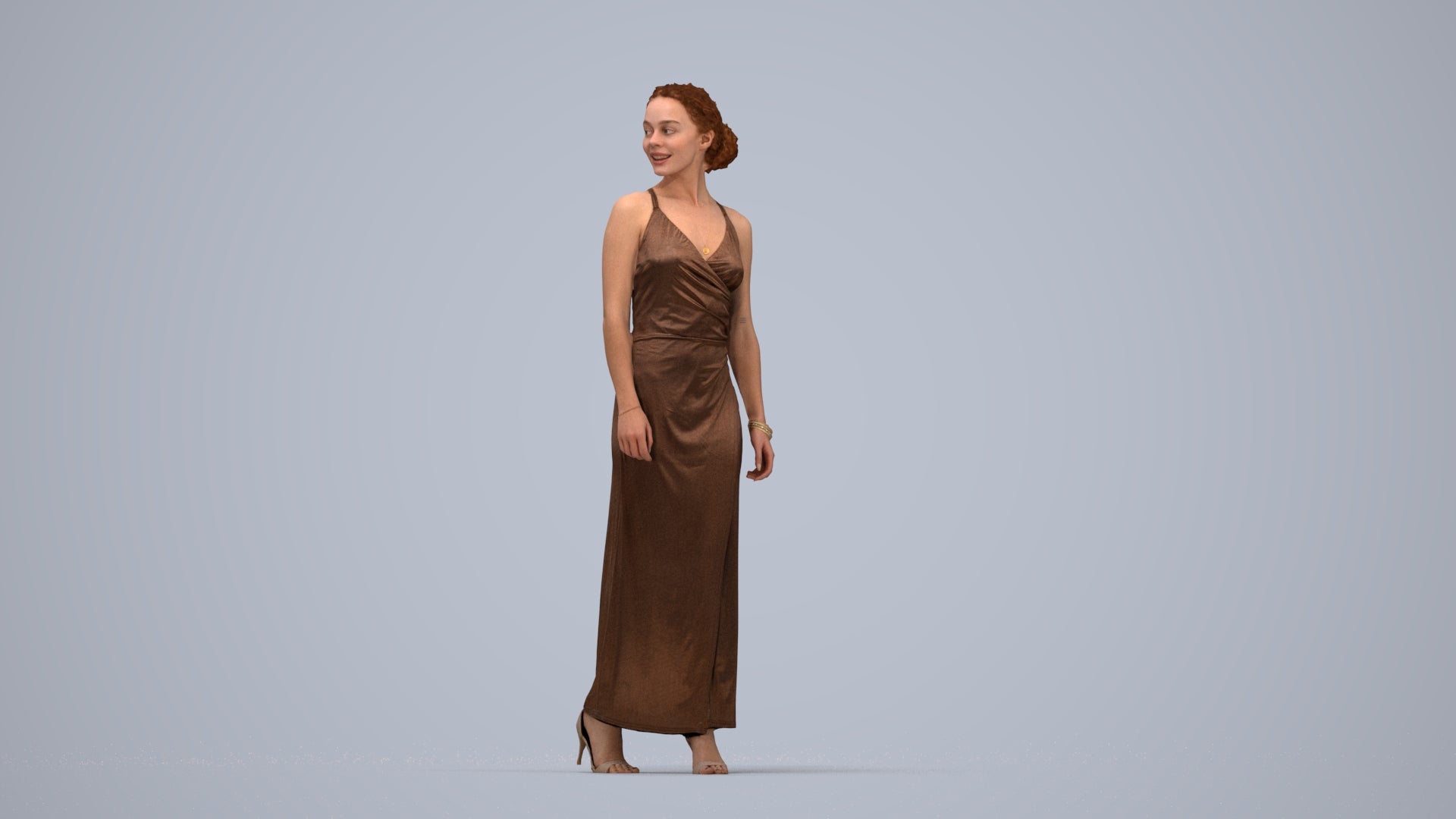 3D people model woman formal formalaffairs, scanned human for 3ds Max rendering, top-down view render